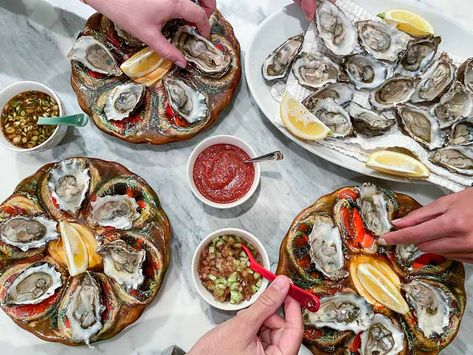 How To Throw a Fabulous Raw Oyster Party - Something New For Dinner Oyster Dinner, Oyster Roast Party, Oyster Party, Dinner Party Aesthetic, Homemade Cocktail Sauce, Oyster Roast, Cooked Shrimp, Shucking Oysters, Egg Bites Recipe