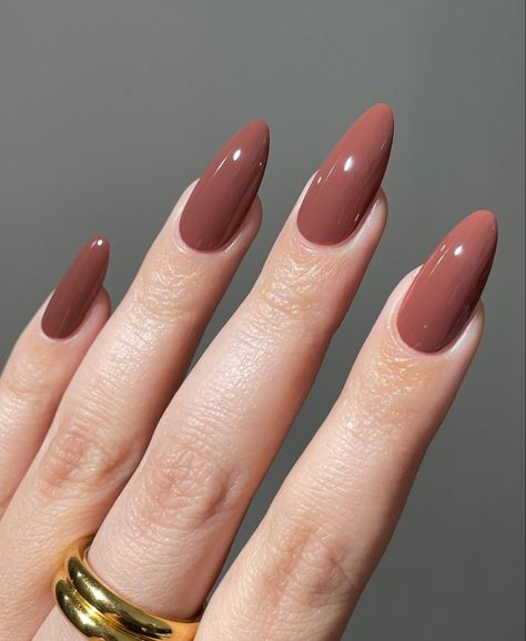 #nails #nailsofinstagram #nailstagram Simple Gel Nails Summer Almond, Brown Nail, Nail Colour, Casual Nails, Almond Nail, Thanksgiving Nails, Brown Nails, Elegant Nails, Classy Nails