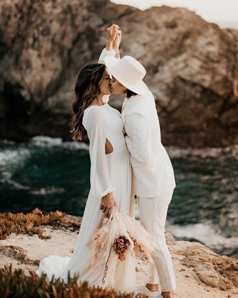 Beach Wedding Photography, Romantic Beach, Lgbtq Wedding, Wedding Photos Poses, Elopement Inspiration, Couple Shoot, Wedding Pics, A Romantic, Styled Shoot