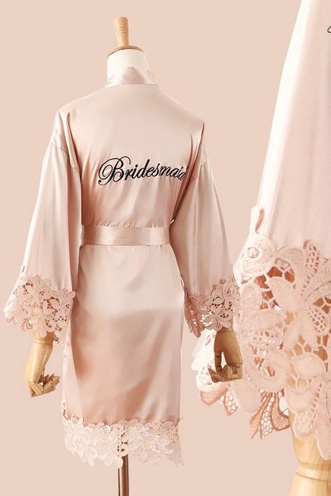 Buy Victoria's Vogue Summer Lace Sleepwear Bride & Bridesmaids Wedding Robe Gown Solid Embroidery Kimono Bathrobe Women Casual Home Night Dress M L Xl at victoriasvogue.com! Free shipping to 185 countries. 45 days money back guarantee. Bride Bathrobe, Wedding Dress Kimono, Wedding Night Dress, Shower Dress For Bride, Bride Kimono, Home Night, Embroidery Kimono, Lace Sleepwear, Baby Boy Outfits Swag