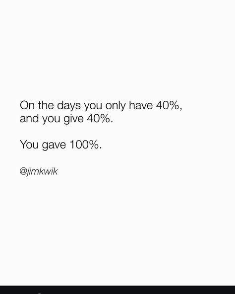 Some days it’s 40% and that’s enough. It’s taken me a long time to be okay with 40% or whatever number it is for that day. I feel so much lighter when I accept that that’s all I have for that day. #positivity #mentalhealthmatters Feeling Lighter Quotes, It’s Okay To Feel Your Feelings, It’s Okay To Have Bad Days, I’m Never Going To Be Enough For You, Ill Be Okay Just Not Today Quotes, We’ll Be Okay Relationship Quotes, I’ll Be Okay Just Not Today Quotes, Be Okay, Mental Health Matters