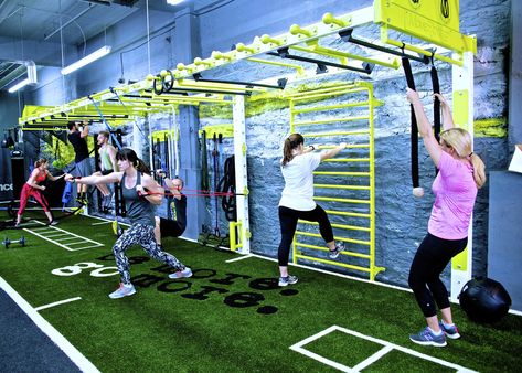 Wall Fitness, Functional Training Gym, Ninja Warrior Gym, Gym Design Interior, Gym Setup, Personal Training Studio, Suspension Training, Indoor Gym, Gym Interior