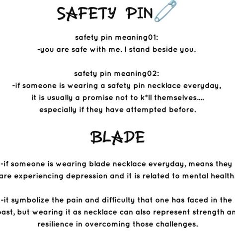 I wear one, not always on a necklace, but there’s always a safety pin somewhere on my clothing. What To Make With Safety Pins, How To Make Safety Pin Necklace, Pin Necklace Meaning, How To Make A Safety Pin Necklace, Safety Pin Necklace Meaning, Safety Pin Meaning, Safety Pin Tattoo Meaning, Save This Pin, Safety Pin Clothes