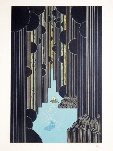 Ravine by Ray Morimura Morimura Ray, Ray Morimura, Landscape Photography Art, Japanese Woodblock Print, Bg Design, Japanese Landscape, Japanese Woodblock, Japanese Woodblock Printing, Landscape Illustration