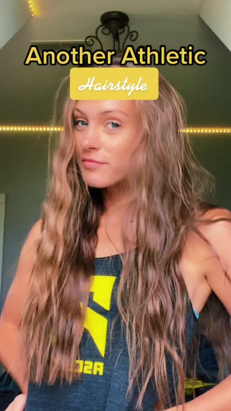 Game Day Hairstyles Volleyball, Volleyball Braids, Braids Athletic, Softball Hairstyles, Sport Hair, Bella Hair, Volleyball Hairstyles For Curly Hair, Hairstyles Volleyball, Hair Tips Video