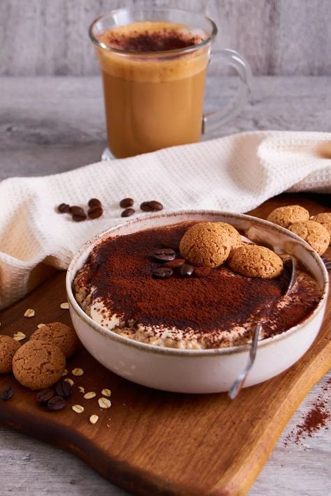 Tiramisu Protein Oats Two Ways Tiramisu Breakfast, Low Inflammation Diet, Food Alternatives, Protein Oats, Breakfast Inspiration, Healthy Food Alternatives, Better Breakfast, Inflammation Diet, Plant Milk