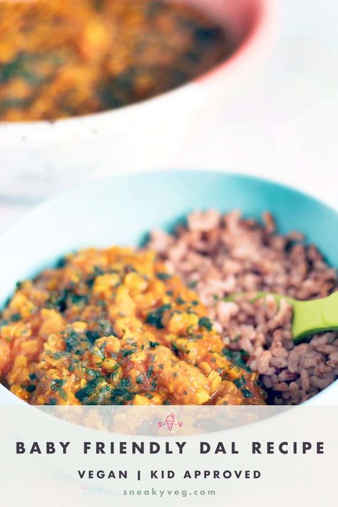 A mild and easy red lentil dal recipe that the whole family can enjoy, including babies. Suitable for vegans and vegetarians. #redlentildal #weaning #blw #babyledweaning #dal #lentils Lentil Toddler Recipes, Baby Lentil Recipe, Lentil Dal Recipe, Hidden Vegetable Recipes, Solid Starts, Vegan Lentil Recipes, Daycare Meals, Red Lentil Recipes, Dahl Recipe