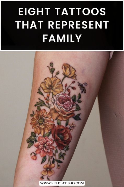 Discover the top tattoos that beautifully symbolize family bonds, from elegant designs to heartfelt symbols. Self Tattoo, Tattoo Ideas Males, Floral Tattoos, Arm Band Tattoo, Botanical Tattoo, Flowers Tattoo, Full Sleeve Tattoo, Top Tattoos, Female Tattoo