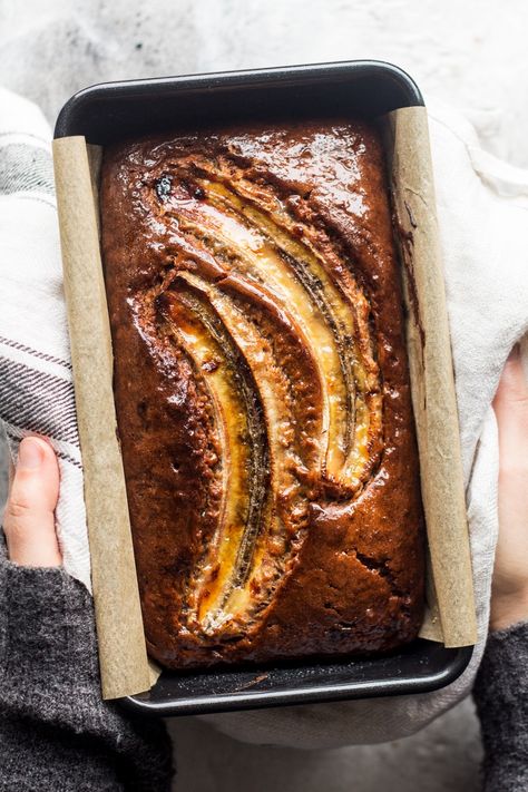 Eggless banana bread Bread Recipe Without Eggs, Eggless Banana Bread Recipe, Egg And Bread Recipes, Eggless Banana Bread, Vegan Banana Bread Recipe, Lazy Cat Kitchen, Cat Kitchen, Vegan Banana Bread, Gateaux Cake