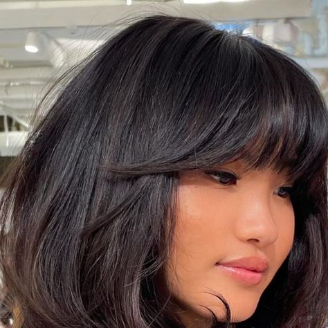 REMI JEFFERS SYDNEY HAIRSTYLIST on Instagram: "IM IN LOVE, IM OBSESSED 🥹  The brief: Lots of layers, face framing, bottle neck/peek a boo fringe with a big volume blow out….  I think we nailed it!!! Am I right??? 🤤🤤🤤🤤 . . . . . . #hairgoals #hairinspo #sydneyhairstylist #modernsalon #americansalon #hairtransformation #haircare #bouncyhair #hair #hairfashion #hairideas #sydneyhairdresser #90s #blowout #layeredhaircut #bottleneckbangs #curtainbangs" Bottle Neck Bangs Hair, Haircut Inspo, Lots Of Layers, Im Obsessed, Bouncy Hair, Makeup Accesories, Fringe Bangs, Blow Out, Hair Dresser