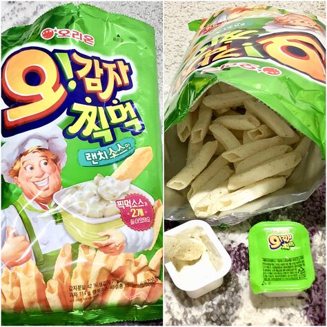 Korean Chips, Snacks Business, Korean Potatoes, Korean Snacks, Asian Snacks, Cheese Potatoes, Kawaii Food, My Bag, Potato Chips