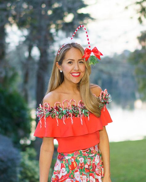 Today's Everyday Fashion: Candy Cane Ugly Christmas Sweater DIY — J's Everyday Fashion Candy Cane Outfit, Cane Outfit, Ugly Christmas Sweater Diy, Christmas Sweater Diy, Ugly Christmas Outfit, Diy Christmas Sweater, Sweater Diy, Diy Ugly Christmas Sweater, Escalated Quickly