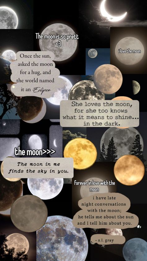 Pretty Moon Collage🌑🌕 Moon Aesthetic Collage, Moon Pfp, Moon Collage, Cool Text Symbols, Moon And Stars Wallpaper, Pretty Moon, Fun Drink Recipe, Mythical Creatures Fantasy, Art Studio Organization