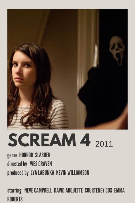 Scream 4, Scream Franchise, Iconic Movie Posters, Scream Movie, Polaroid Poster, Film Posters Vintage, I Love Cinema, Movie Poster Wall, Horror Posters