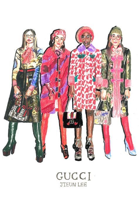 #gucci #gucciartwork #illustrations  #leegoc #prismacolor Gucci Sketches, Gucci Drawing, Gucci Illustration, Gond Art, Art Alevel, Gucci Fashion, Fashion Illustrations, Fashion Sketches, Art Project