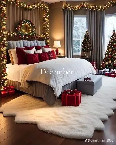 Christmas Room Inspiration, Holiday Bedroom, Holiday Room, Cozy Christmas Decor, Christmas Decor Inspiration, Christmas Decorations Bedroom, Christmas Room Decor, Christmas Bedroom, Christmas Room