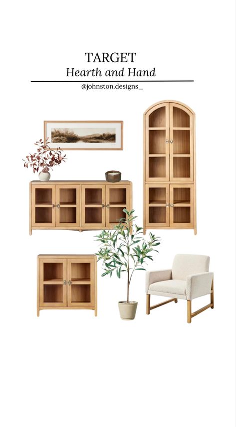 Loving the new itens tgat just dropped at Target ny Hearth and Hand. The arched caninet is 😍 Hearth And Hand Living Room, Arched Cabinet, Tree Faux, Faux Stems, Faux Olive Tree, Living Room Den, Art Chair, Hearth And Hand, Buffet Cabinet