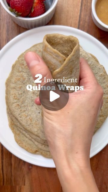 Min Kwon • Baby and Toddler Recipes | All you need are quinoa, chia seeds, and water. Blend and cook like a crepe. 

These are pretty neutral in flavor making so you can enjoy... | Instagram Quinoa Wraps, Quinoa Wrap, Plats Healthy, Plant Based Cookbook, Healthy Sweets Recipes, Quinoa Recipes, Running Water, Delicious Vegan Recipes, Healthy Sweets