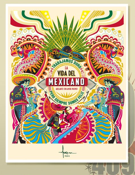 A VECTOR TRIBUTE TO MY HISPANIC HERITAGE by Orlando Arocena on the Behance Network Mexican Poster, Mexican Artwork, Mexico Design, Mexican Heritage, Mexico Art, Mexican Decor, Mexican Designs, Art Populaire, Hispanic Heritage