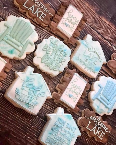 Iced Cookies, Cookie Art, Lake Life, Cookie Cake, Lake House, Cookie Decorating, Lake, Instagram