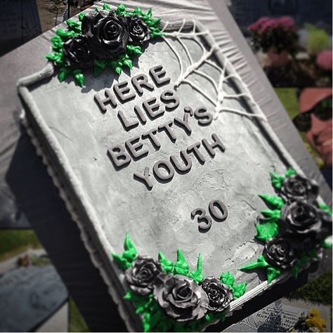 Tombstone Cake, 30th Birthday Cake For Women, Cake Design Images, 30th Birthday Themes, Ugly Cakes, 30th Birthday Bash, Halloween Birthday Cakes, 30 Cake, Birthday Men