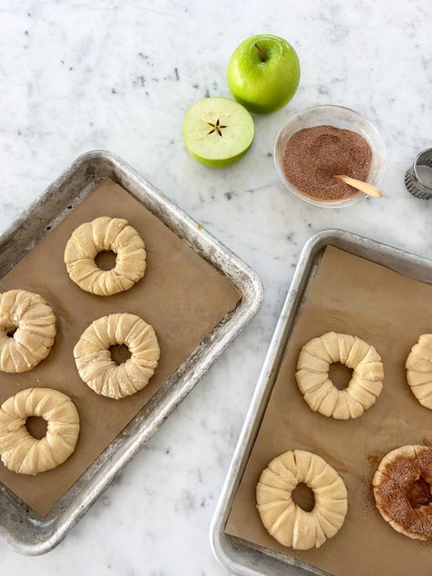 undefined Cinnamon Apple Rings, Ice Cream Puffs, Apple Ice Cream, Apple Pastry, Apple Puff Pastry, Apple Rings, Puff Pastry Dough, Caramel Topping, Frozen Puff Pastry