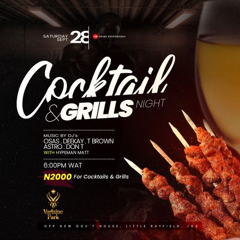 Varlaine Lounge, Jos Nigeria Lounge Graphic Design, Jos Nigeria, Graphic Design Food, Flyer Inspiration, Creative Branding Design, Restaurant Poster, Flyer Design Layout, Graphic Design Brochure, Photoshop Design Ideas