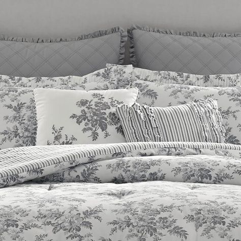 Bedroom Comforter Sets, Grey Comforter Sets, Grey Comforter, Floral Comforter Sets, Grey Linen Bedding, Floral Comforter, White Linen Bedding, Farmhouse Bedding, King Comforter Sets