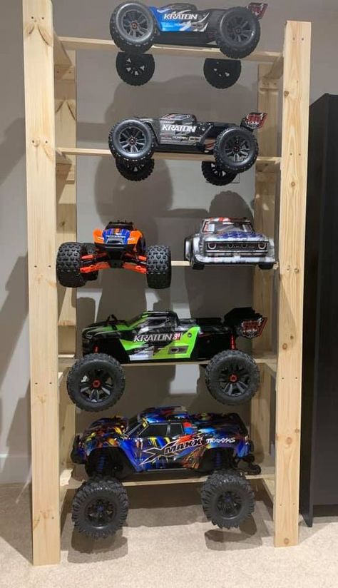 Rc Storage Ideas, Rc Car Storage Ideas, Rc Workshop, Rc Car Track, Rc Car Bodies, Rc Cars And Trucks, Storage Idea, Rc Hobbies, Model Ideas