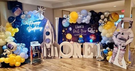 Custom Backdrop Birthday Parties, 1st Trip Around The Sun Backdrop, Space Backdrop Party, 1 Trip Around The Sun Birthday, First Trip Around The Sun Birthday Backdrop, First Trip Around The Sun Decorations, First Trip Around The Sun Backdrop, First Trip Around The Sun Birthday Party Decor, First Trip Around The Sun Party