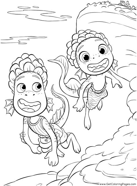 Luca Coloring Pages, Disney Coloring Pages Free Printable, Luca Tattoo, Luca And Alberto, Monster Truck Coloring Pages, Marvel Coloring, Boy Coloring, Farm Animal Coloring Pages, Spring Coloring Pages