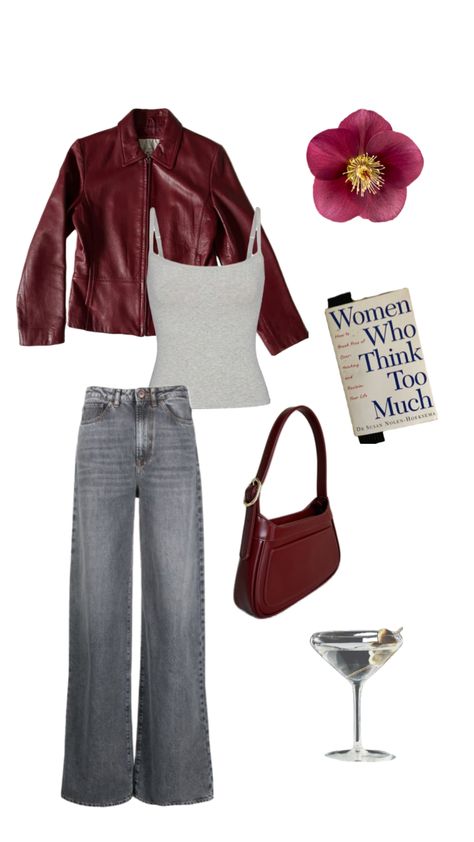 Leather Top Outfit, Demure Outfit, Red Leather Top, Ootd Jeans, Outfit Planner, 2000s Fashion Outfits, Top Outfit, Outfit Inspo Fall, Lookbook Outfits