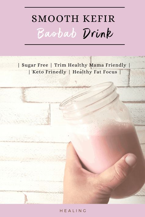 Baobab drink in mason jar Thm Kefir Smoothie Recipes, Kefir Drink Recipes, Thm Kefir Smoothie, Thm Baobab Recipes, Baobab Drink, Thm Kefir, African Drinks, Thm Shakes, Trim Healthy Mama Drinks