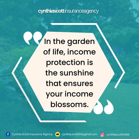 In the garden of life, income protection is the key to a thriving financial future! Just like a gardener tends to delicate blooms, we nurture your income with the warmth of our insurance services. 🌼 Explore the sunshine of security with us! ☀️ 📞 Text or call us at 912-564-2425 for your insurance needs! 💯 🕰️ Mon-Fri: 8:30 AM - 5:00 PM EST #incomeprotection #financialsecurity #insuranceagency #secureyourfuture #blossomingincome #gardeningforwealth #insureyourbloom #protectyourharvest Life Insurance Marketing Ideas, Life Insurance Marketing, Life Insurance Facts, Income Protection, Insurance Marketing, Insurance Agency, Marketing Ideas, The Sunshine, Life Insurance