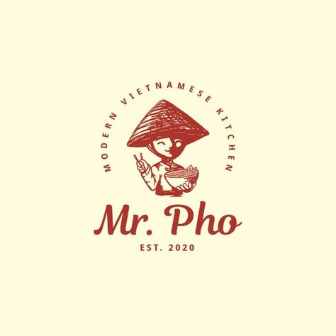 Sreet Food Logo, 2024-02-03T05:33:03.000Z Asian Logo Design, Vintage Logotype, Chinese Logo, Vietnamese Pho, Cooking Logo, Food Logo Design Inspiration, Portrait Logo, Asian Restaurant, Logo Face