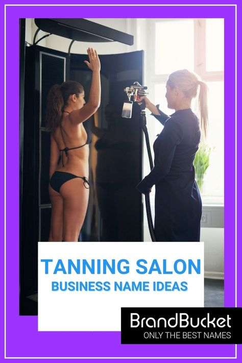 This curated and catchy list of tanning salon name ideas will give you the inspiration you need to get started with your own tanning salon business. Check out the names now! tanning salon names, tanning salon names ideas, catchy tanning salon names, unique tanning salon names, cute tanning salon names, tanning salon name ideas, beauty business, how to name your beauty business, business name generator, cool name ideas, cool startup name, cool business names, brandable business name Nail Salon Names, Unique Hair Salon, Find A Business Name, Uv Tanning, Company Name Generator, Spray Tan Salons, Salon Names Ideas, Hair Salon Names, Beauty Salon Names