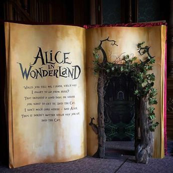 Alice And The Wonderland, Acorn Ideas, Book Diorama, Book Cottage, Alice And Wonderland, Wonderland Birthday, Themed Rooms, Fairy Village, Photo Deco