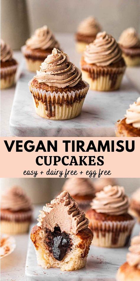 Vegan Chocolate Buttercream, Vegan Chocolate Cupcake Recipe, Vegan Cupcake Recipes, Vegan Cupcake, Gluten Free Chocolate Cupcakes, Tiramisu Cupcakes, Vegan Chocolate Cupcakes, Patisserie Vegan, Vegan Tiramisu