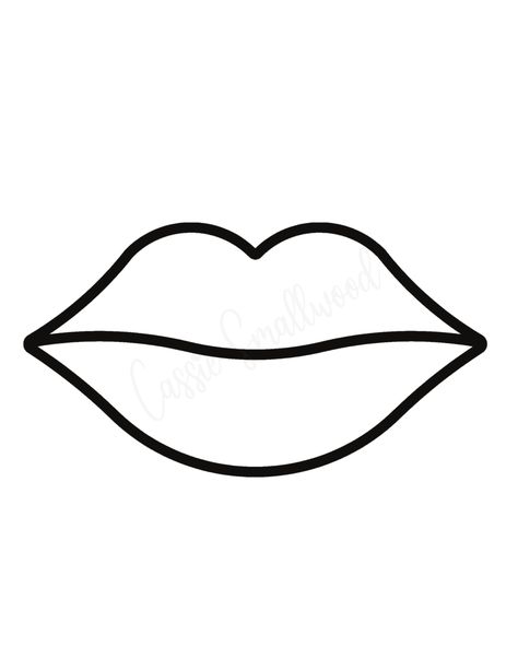 15 Pretty Lips Templates - Cassie Smallwood Lip Drawing Easy, Lips Template, Mouth Template, Lips Picture, Lips Images, Lip Print Tattoos, Lip Drawings, Lip Tutorial Drawing, Lip Stencil