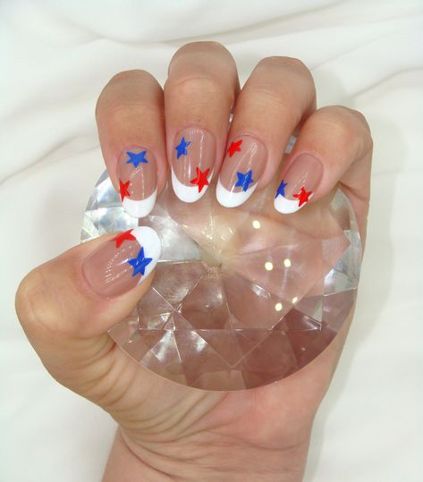 Red White and Blue Star Press On Nails | 4th of July Fake Nails | American Flag | Patriotic design | French Tips | Custom Length and Shape -  #4th #American #Blue #Custom #Design #Fake #Flag #french #July #length #Nails #Patriotic #Press #Red #shape #Star #tips #White Nail Art Designs 4th Of July, Patriotic French Nails, French Tip Fourth Of July Nails, Simple Fourth Of July Nails French Tip, Easy 4th Of July Nails Simple Short, 4th Of July Nails Simple Short, Fourth Of July Nails Dip, 4th Of July Nails Design Simple, Easy Fourth Of July Nails