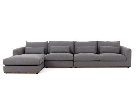 Alfie Extended Chaise Sectional Sofa Chaise Sectional Sofa, Sectional Chaise, Leather Sectional Sofas, Buy Sofa, L Shaped Sofa, Gray Sofa, Modern Sectional, Chaise Sectional, Living Room Sectional