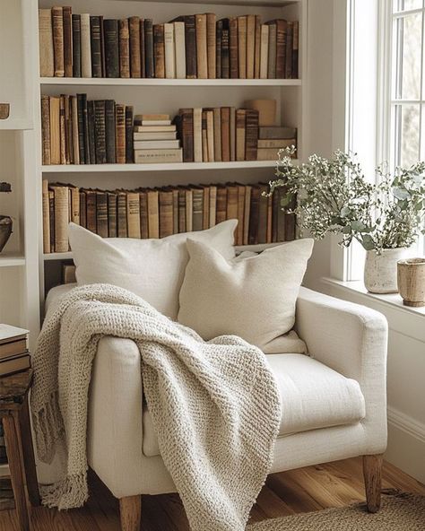 Cosy corners 🤍 Credit | theolivebranchnest #readingnook #nook #cosy #heartofthehome #interiordesign #interiordesignstyle #interiorstyle #design #style #interiordesigner #harborinteriors #warminteriors #harbor #interiordesigntrends #interiorstyling #decorating #interiordecoration #furnishings #home #classicstyle #homedecor #luxurystyle #luxuryliving #warmneutrals #decor #interiordesigninspiration #harborstyle #interiors #interiordecor #styling Cosy Home, Home Aesthetic, Dream House Interior, Living Room Inspo, Dream Decor, Interior Inspo, House Inspo, Interior Design Styles, Apartment Living