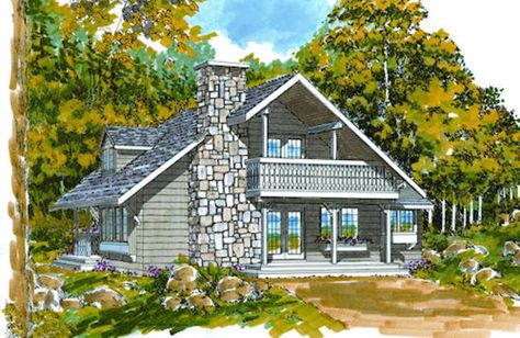 Plan #47-101 - Houseplans.com Modern Contemporary House Plans, Bungalow Style House, Bungalow Style House Plans, Modern Floor Plans, Rustic House Plans, Vacation Cottage, A Frame House Plans, Cottage Style House Plans, Lake House Plans