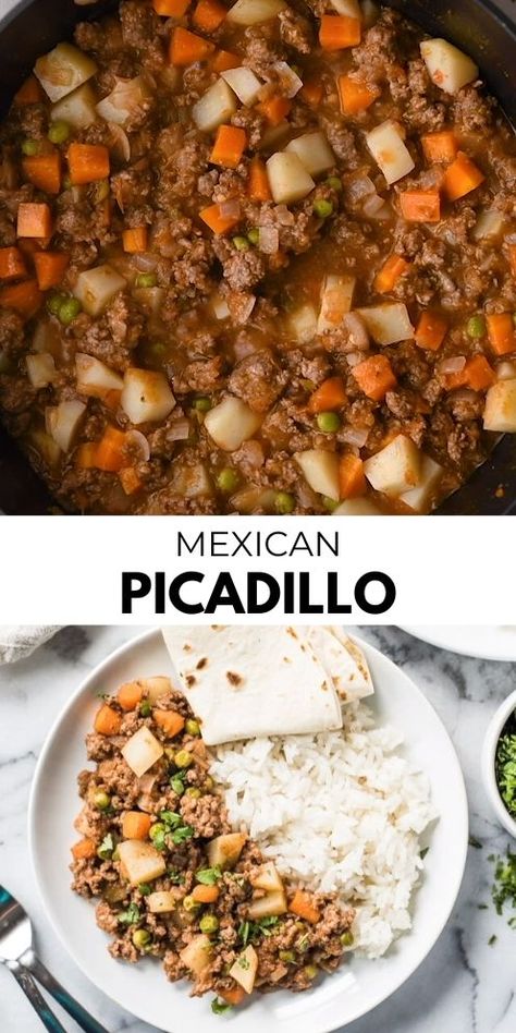 Mexican Picadillo Recipe, Mexican Picadillo, Picadillo Recipe, Ground Beef And Potatoes, Mexican Dinner Recipes, Mexican Dinner, Beef And Potatoes, Mexican Cooking, Mexican Food Recipes Easy