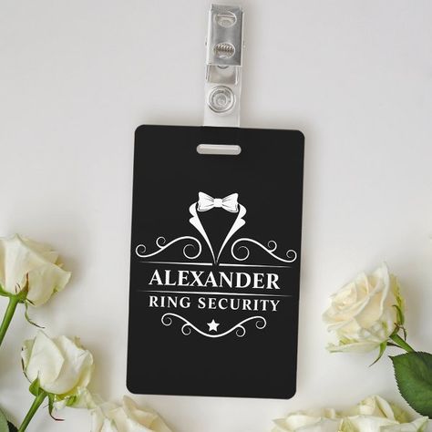 Wedding Ring Security Tuxedo Tie Badge Tuxedo Tie, Wedding Party Gifts Groomsmen, Ring Bearer Proposal, Ring Security, Shop Wedding, Newlywed Gifts, Free Birthday Invitations, Kids Stationery, Free Birthday Invitation Templates