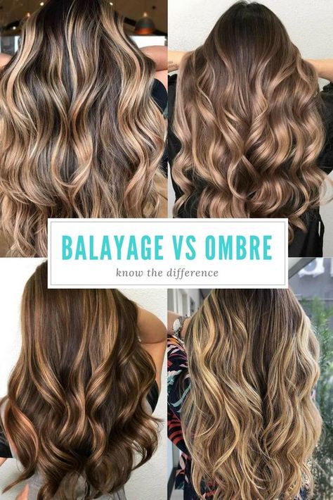 Balayage vs ombre, so what is the difference between these popular treatments that are often confused as being similar? Let us discuss these techniques in a greater detail. #haircolor #balayage #ombre Balayage Or Ombre Difference, Ombre Hairstyles For Brunettes, Blonde Balayage Vs Ombre, Ombre Or Balayage Difference, Sombre Vs Balayage, Loved In Balayage, Blonde Balayage To Brown Balayage, Root Melt Vs Balayage, Umbra Hair Color Ombre