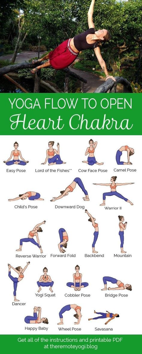 Expand your chest and open your heart chakra with this printable yoga flow PDF and fill yourself up with compassion and love. #heartchakra #yogapdf #heartchakrayoga #yogasequence Yoga Flow Sequence, Balance Yoga, Yoga Beginners, Estilo Fitness, Poses For Beginners, Yoga Posen, Bikram Yoga, Easy Yoga Poses, Open Your Heart