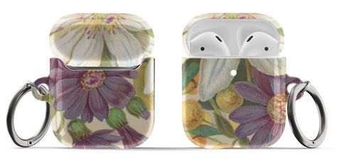 (See note about Airpod Pro 2nd Gen below)* A campy vintage flower artwork on an Airpods case cover made just for your Apple Airpod case (original or pro). The purple and white daisy flowers are happy and cheerful and harken back to that 1960s or 1970s feel. It's perfect for someone who likes hippie chic style!  Highlights: - Daisy flower vintage art - Made for original OR Airpods pro 1st or 2nd Gen  - Specifically designed for Apple Airpods - Hard case made from high-quality polycarbonate - Resistant to scratching and fading - Easy access to all ports (see note below about 2nd gen*) - Circle keyring included for easy attachment - Printed in USA This cover is very easy to fit around your Airpods case. It slips over and is a perfect fit. (The video features a different design for the Airpods Style Hippie Chic, Hippie Chic Fashion, Airpods Apple, Vintage Daisy, Airpod Cases, Airpod Pro, Flower Vintage, Images Vintage, Flower Artwork