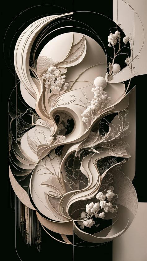 Explore an intricate line art print that blends Art Nouveau elegance with Japanese ink wash aesthetics. Featuring flowing curves and geometric shapes, this piece utilizes negative space and bold outlines to create depth. Delicate linework and organic motifs invite you into a dreamlike realm, igniting imagination. Perfect for art lovers and minimalism enthusiasts. #LineArt #ArtNouveau #Minimalism #Surrealism #InkWash Art Nouveau Aesthetic, Nouveau Aesthetic, Motifs Art Nouveau, Line Art Print, Vibrant Patterns, Event Decoration, Textured Canvas, Textured Canvas Art, Ink Wash