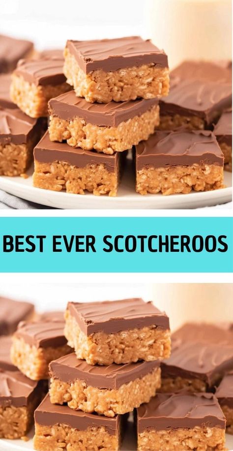 Scotcheroos, hailed as a delightful no-bake dessert, offer a harmonious symphony of flavors and textures. Originating in the heart of the American Midwest, these confections have transcended regional boundaries to become a cherished favorite around the world. Their allure lies in their simplicity and irresistible taste, making them an instant hit at gatherings, potlucks, and family celebrations. American Midwest, Quick Healthy Snacks, Crispy Rice, Rice Cereal, Meal Prep For The Week, Healthy Snacks For Kids, Savory Snacks, Family Celebrations, Creamy Peanut Butter